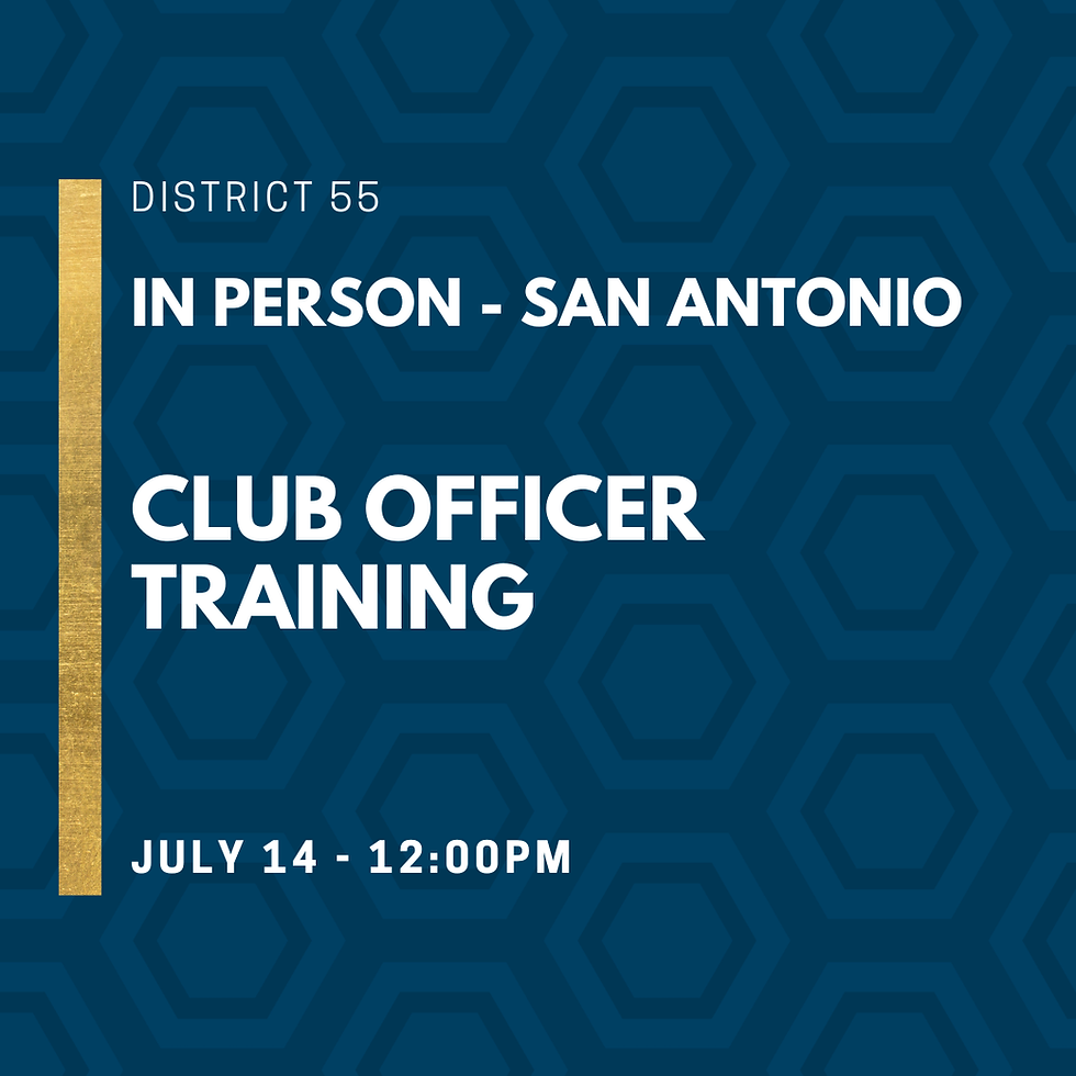 Club Officer Training (COT) - In Person - San Antonio