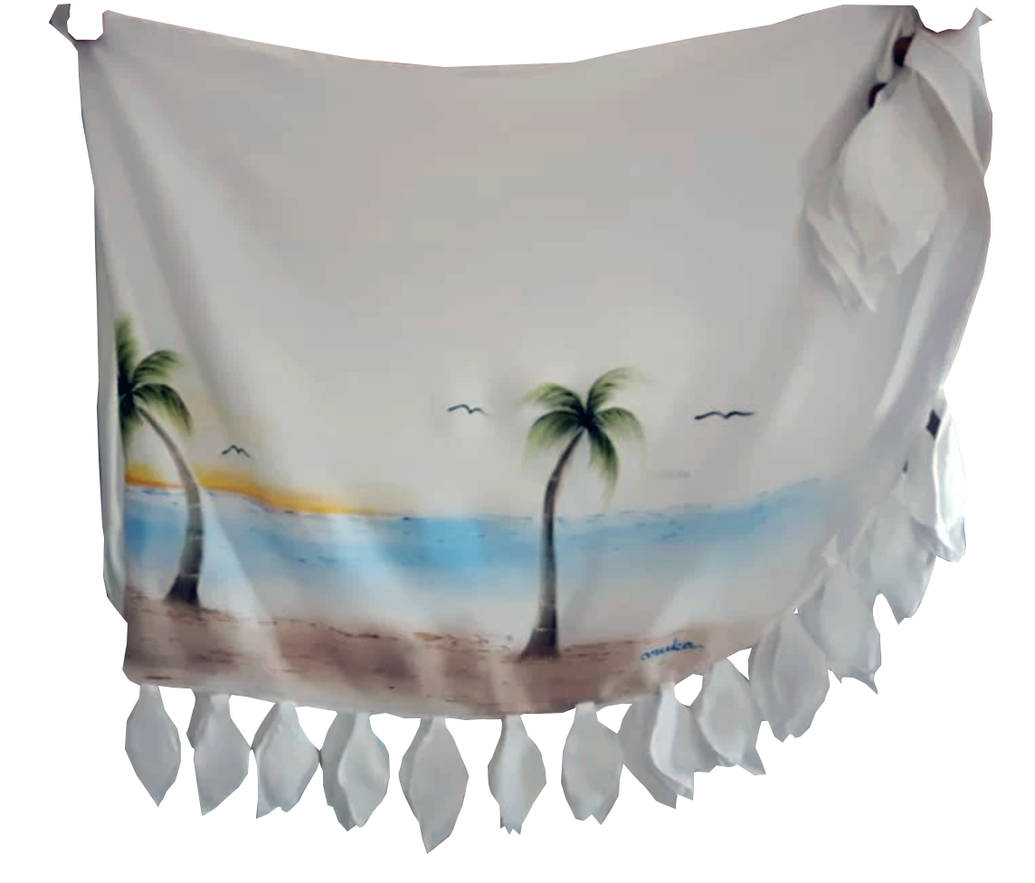 Standing on the beach white sarong