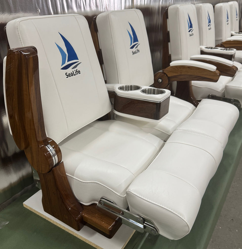 MODEL NDI HELM BENCH -NAUTICAL DESIGN INC -TEAK BOAT SEAT