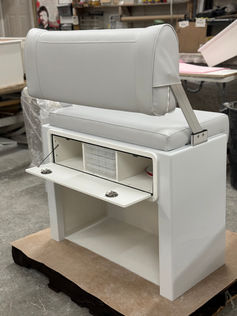 MODEL LPC LEANING POST COOLER-NAUTICAL DESIGN INC- HELM SEAT TACKLE STORAGE COOLER FOR BOAT