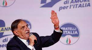 Ignazio Benito Maria La Russa presidente del senato da qualche mese, fascista da sempre.