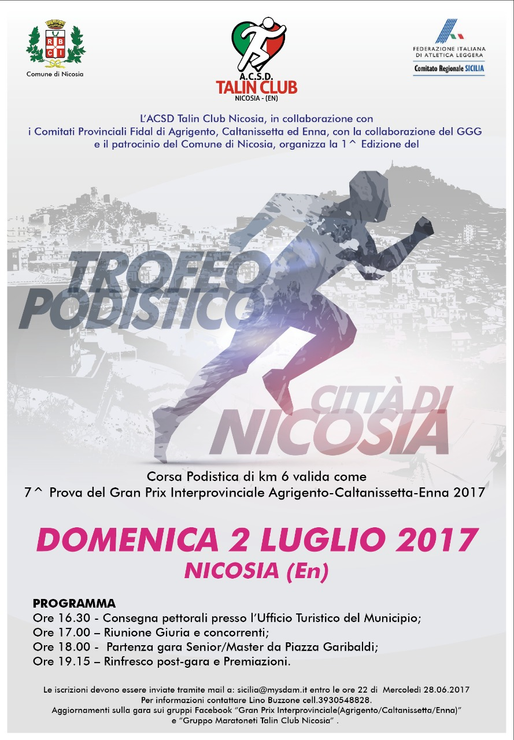 VIVI NICOSIA e CORRI L'ASSUNTA gare podistiche