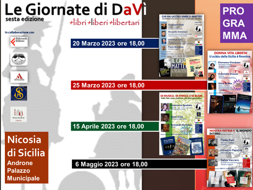 TORNANO “LE GIORNATE DI DAVì” SI COMINCIA GIORNO 20 MARZO CON IL CASO MATTEI