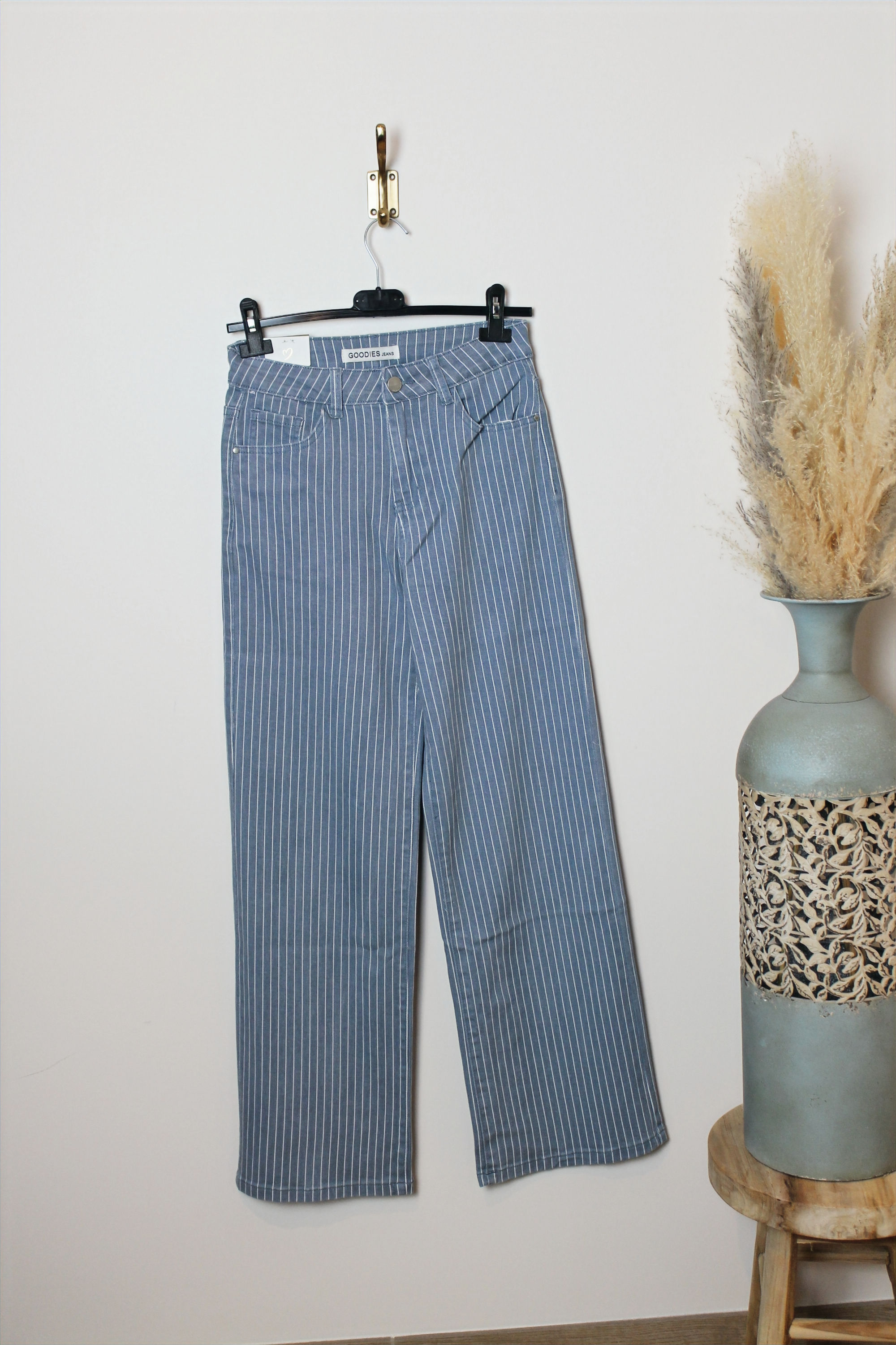 Pantalon rayé wide leg