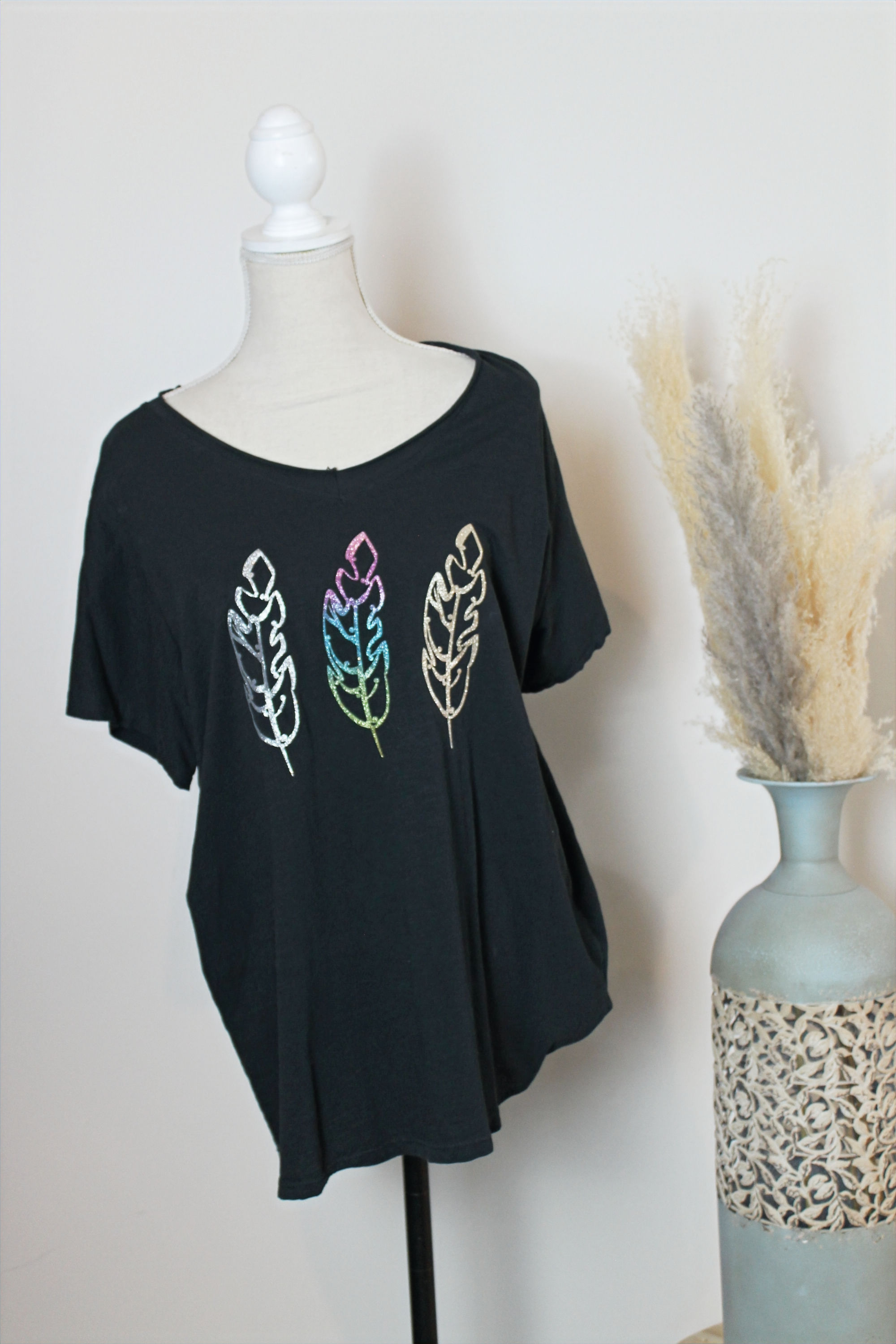 T-shirt plumes GRANDE TAILLE