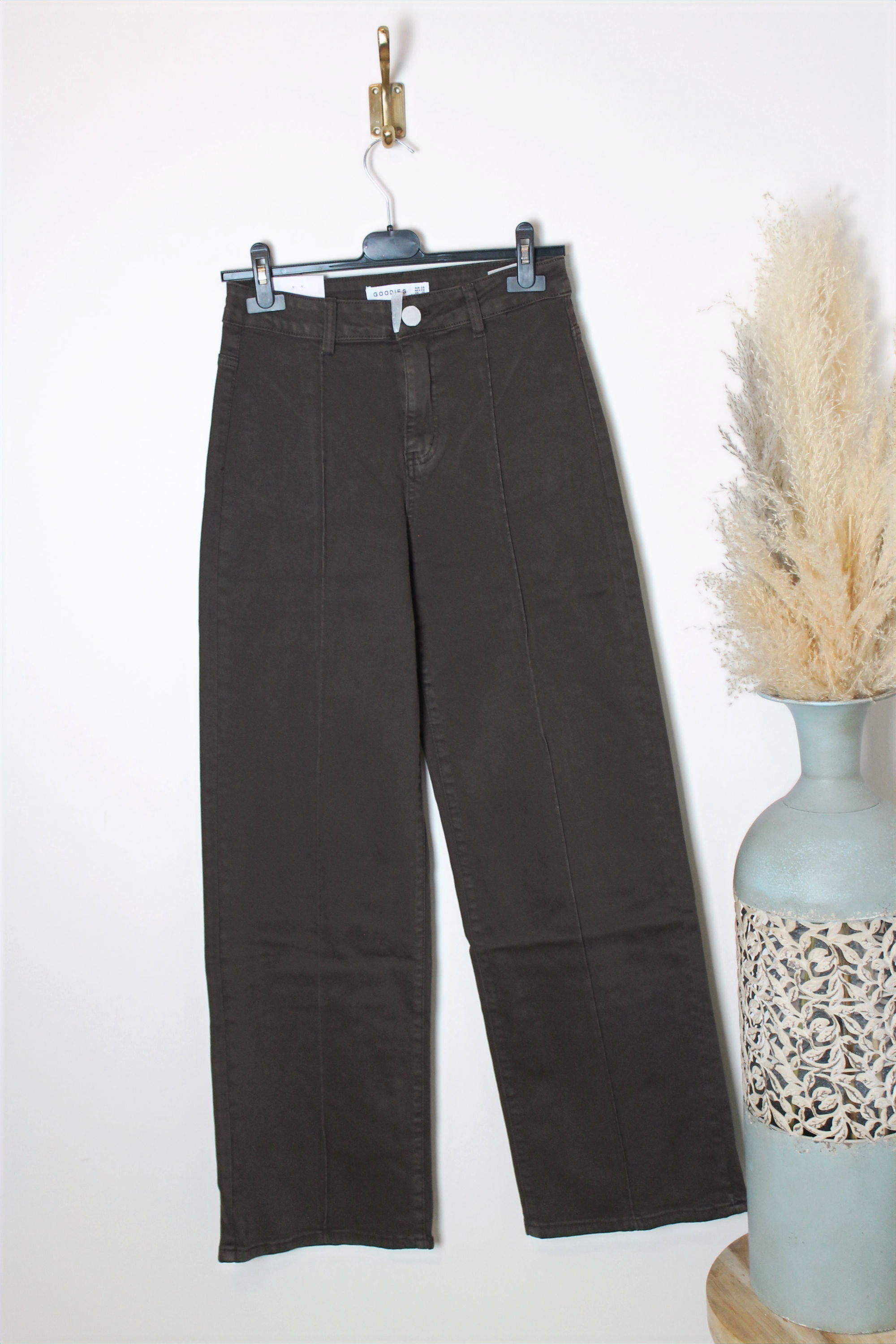 Pantalon marron wide leg