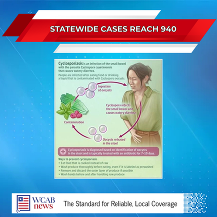 Rutherford County Reports Three Cyclosporiasis Cases as Statewide Total Increases to 940