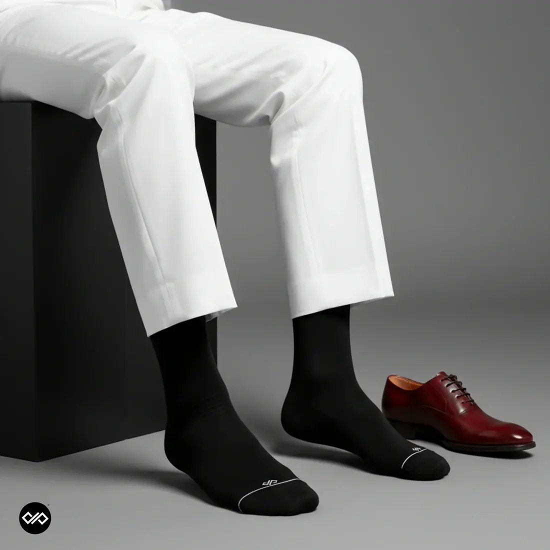 Black Unisex Bamboo Crew Length Socks