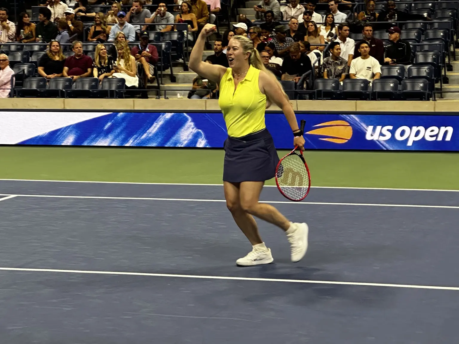 Mariana Correa celebrating at the US Open