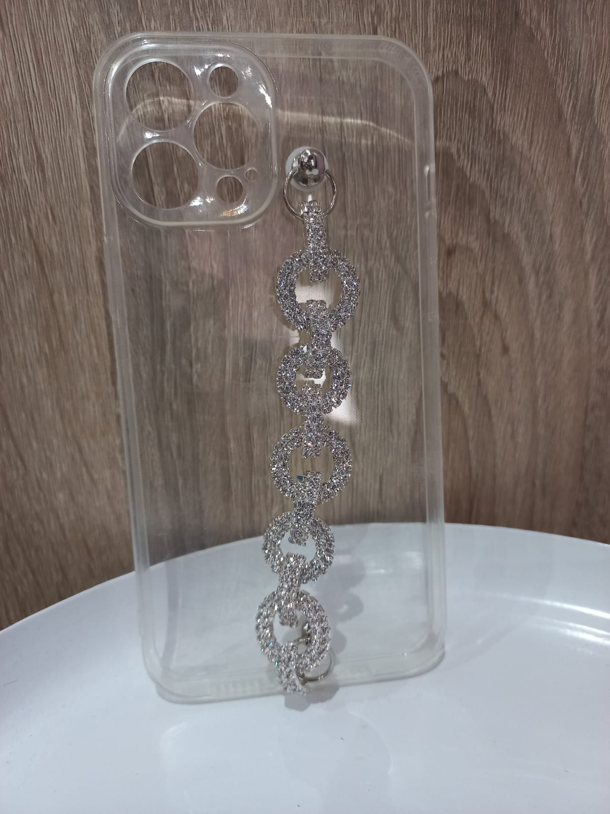 Clear with diamntes on Chain 12 pro max