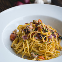 Fresh Pasta Linguine with Dill and Veget