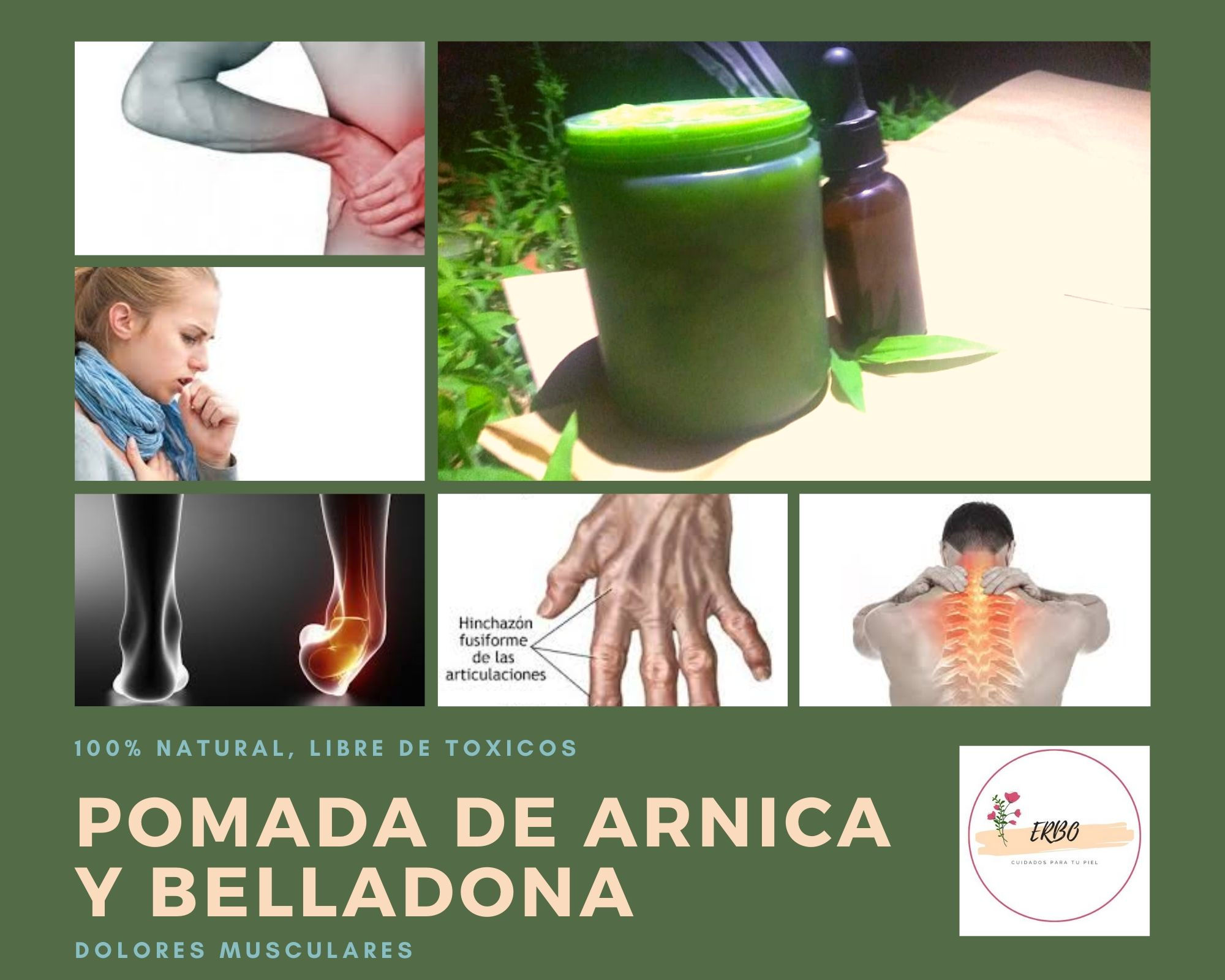POMADA DE ARNICA y BELLADONA PARA EL DOLOR MUSCULAR