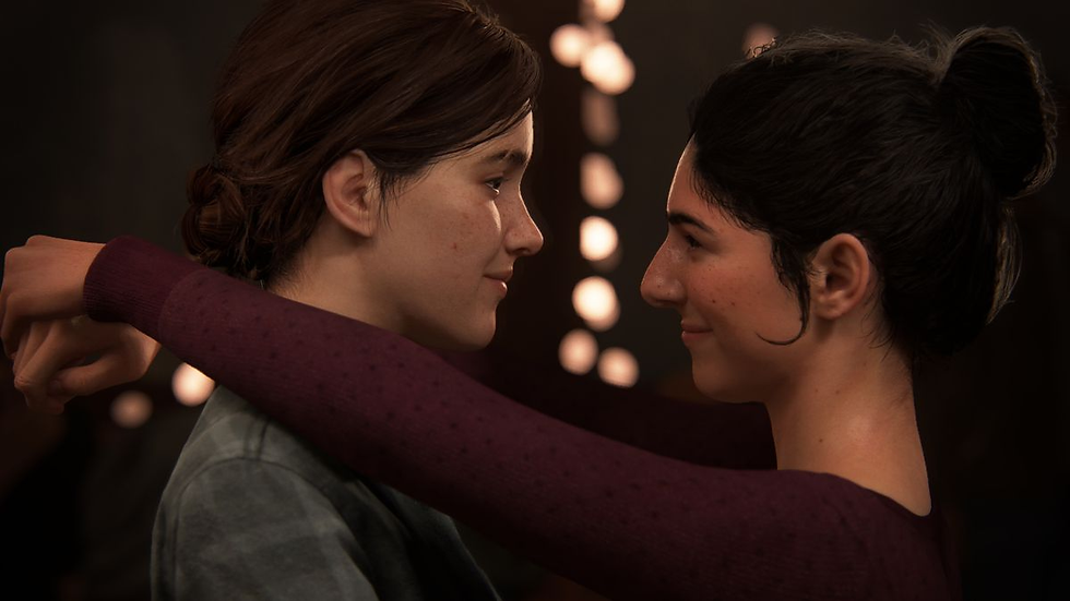 Ellie e Dina em The Last of Us Part II, representando um dos arcos principais da segunda temporada.