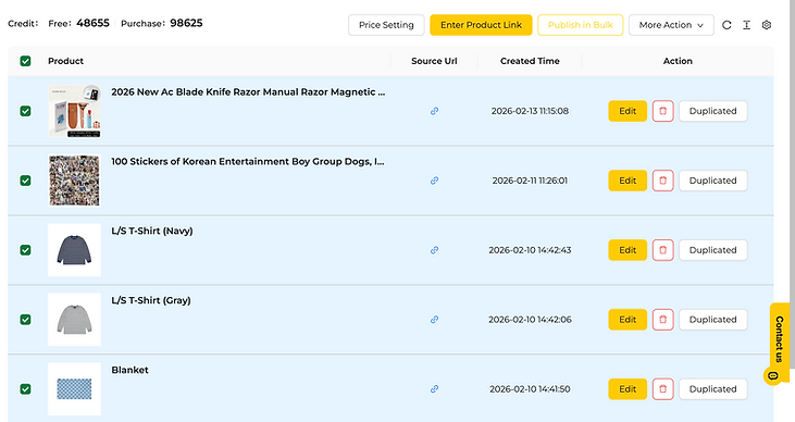 ZQ Dropshipping: Bulk import and edit your products.