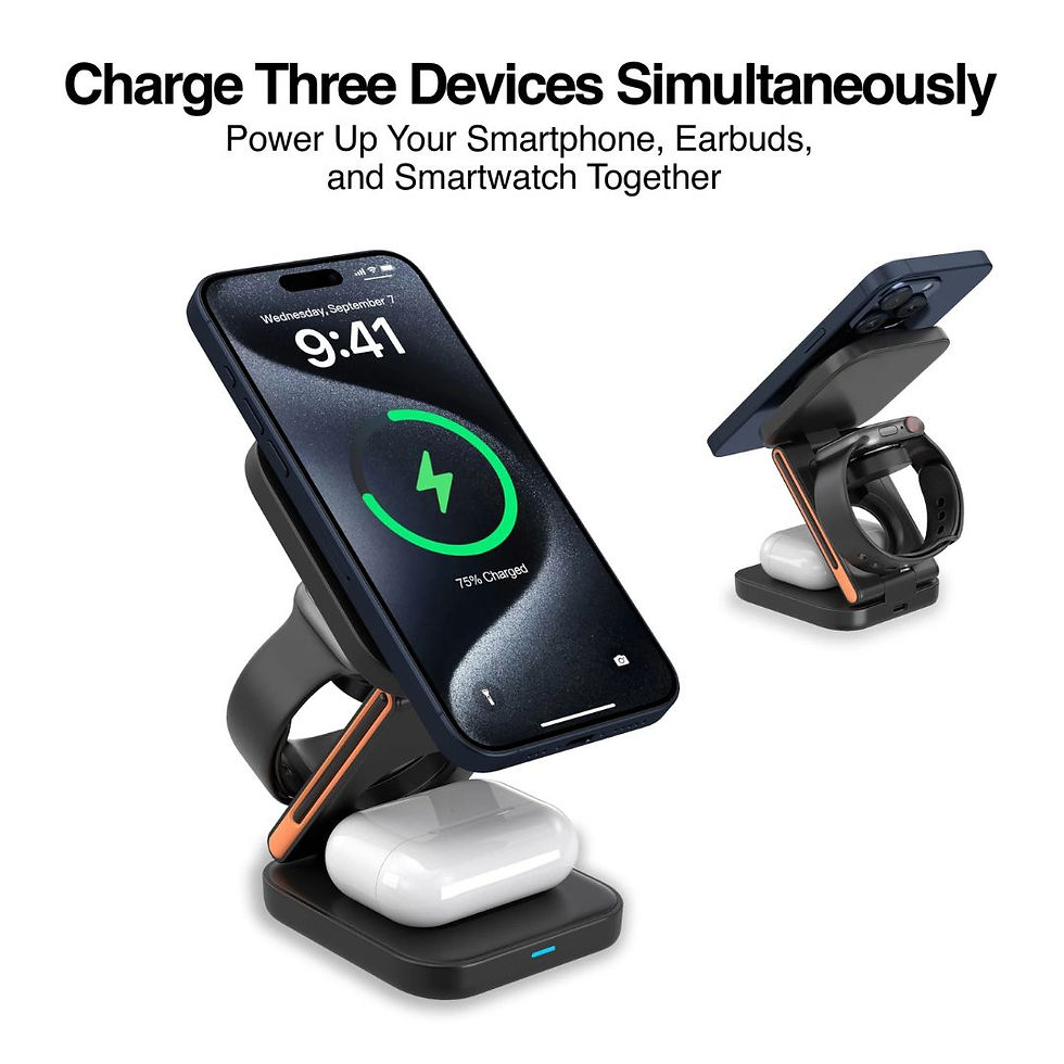 Thumbnail: ARGOM Wireless Fast Charger 3 in 1 Foldable Stand MAGNETIC S4
