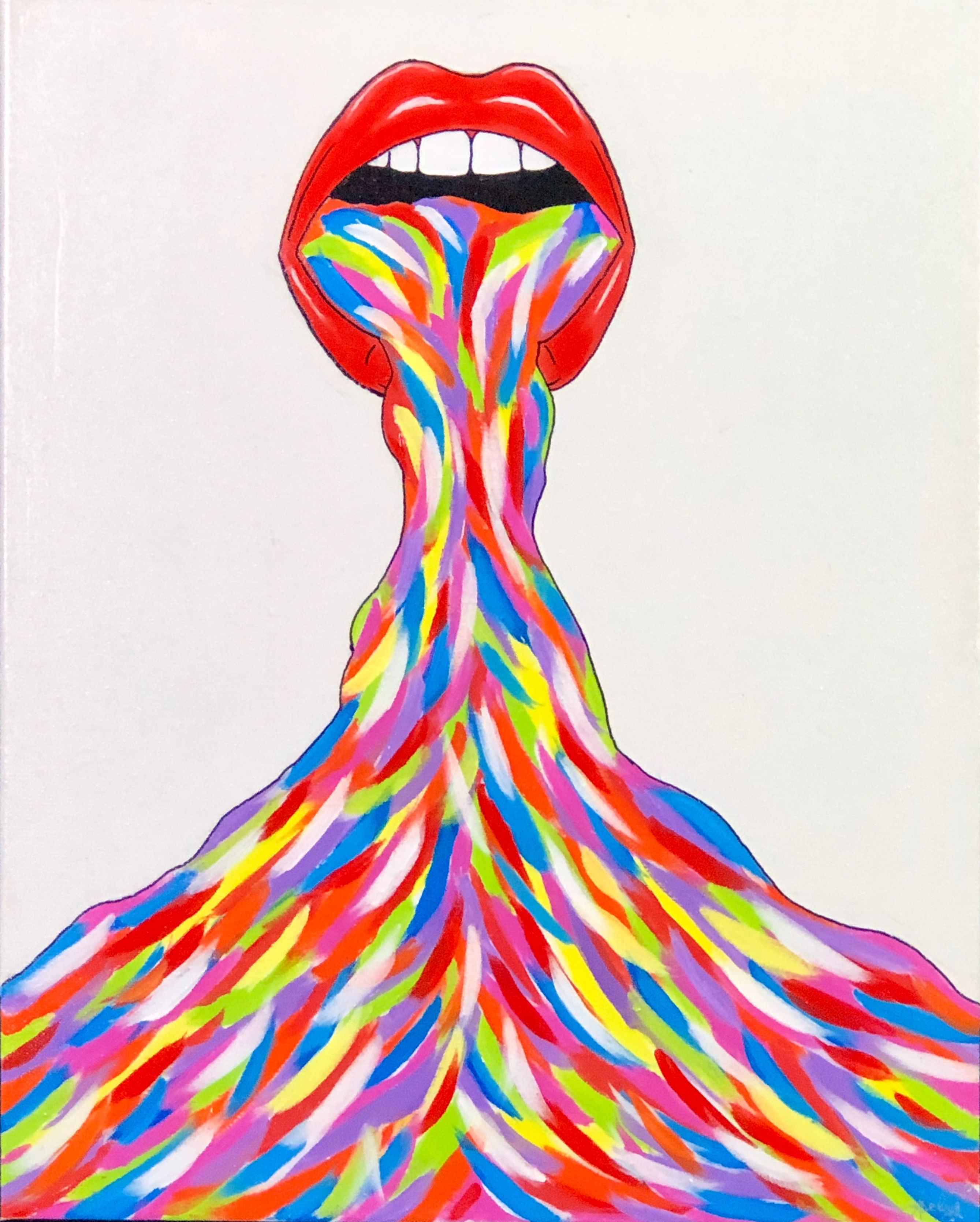 Word Vomit - 16" x 20" Acrylic Painting