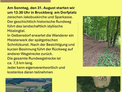 Wanderung durch das Möslingtal nach Gelbersdorf am 31.8.25