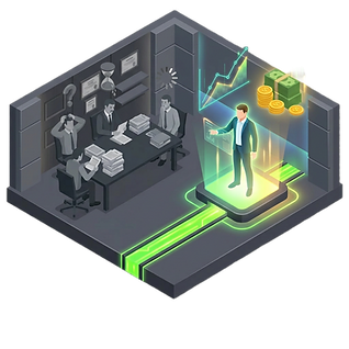 illustration of a better business with ai agents