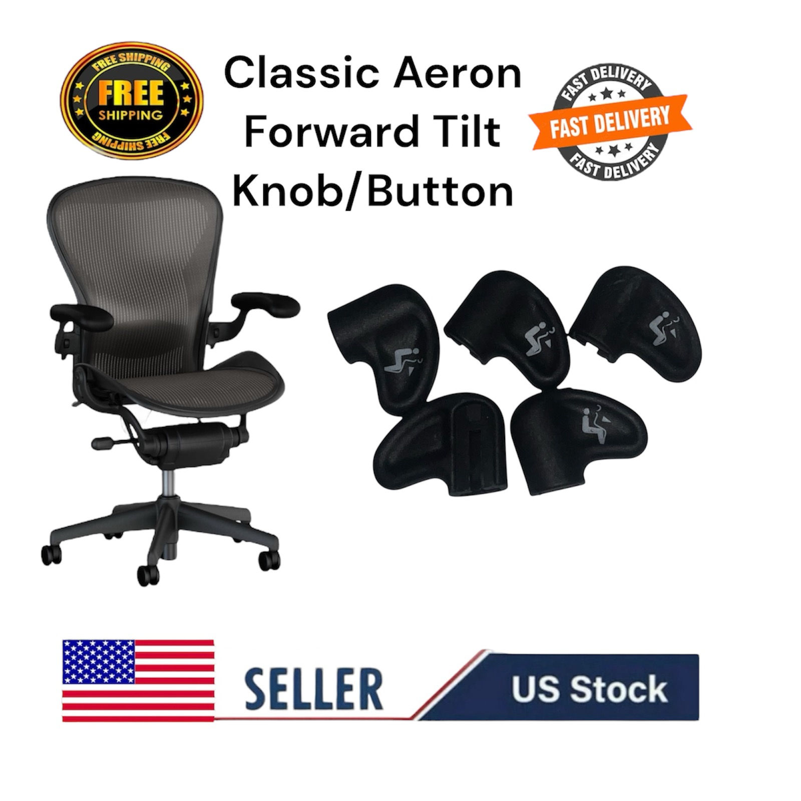 Herman Miller Aeron Replacement Forward Knob/button handle (New Style)