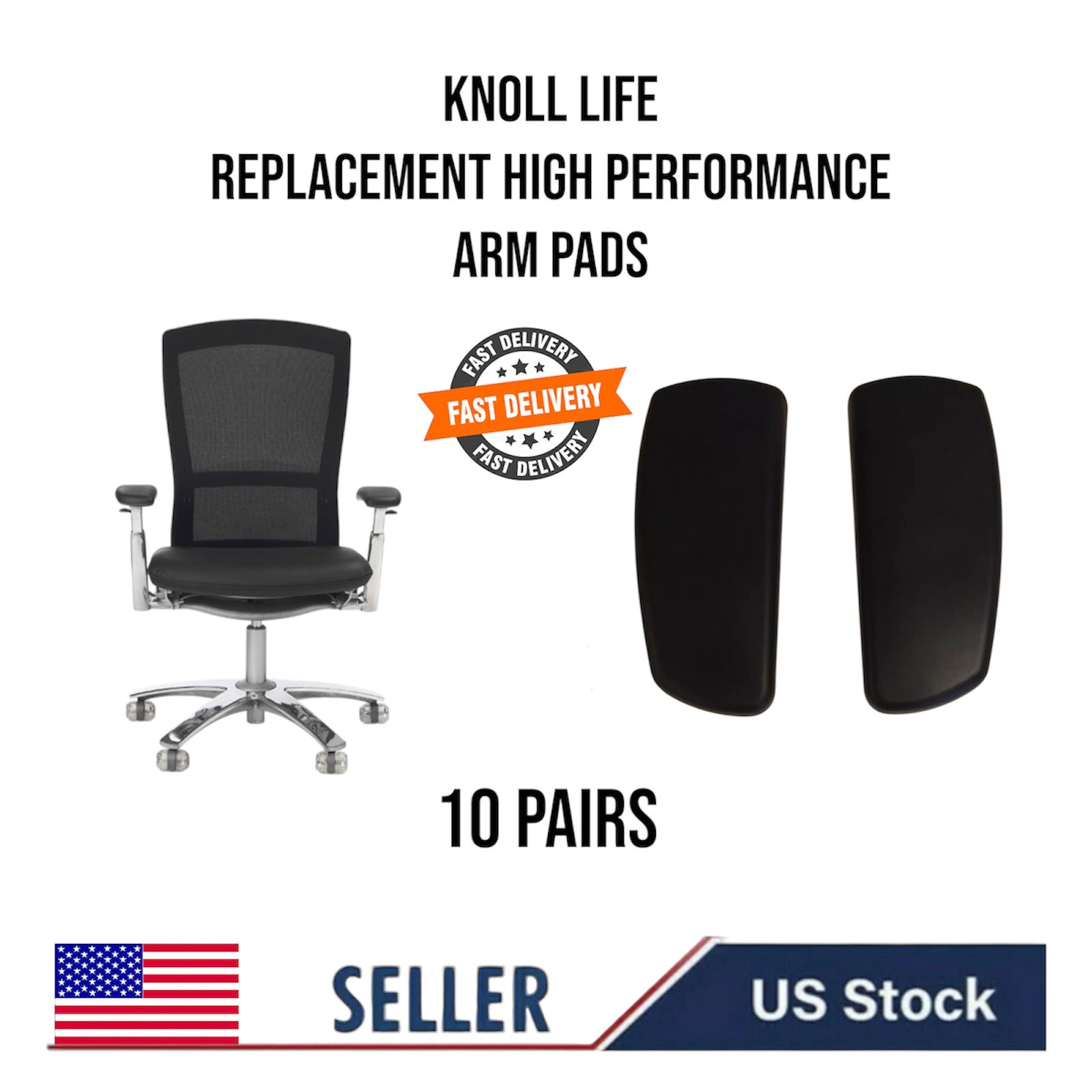 10 Pairs Knoll Life High Performance Replacement Arm Pads