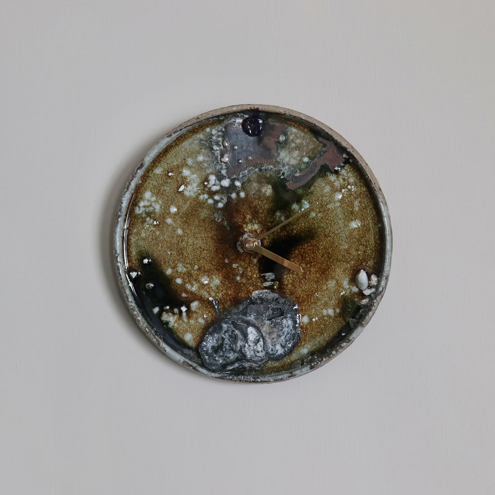 Thumbnail: Ceramic Wall Clock Green by Ohara Koichi