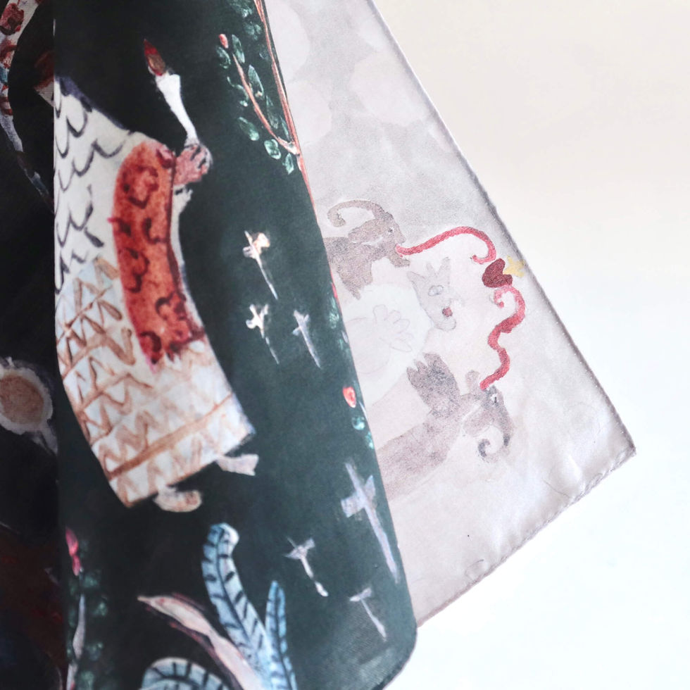 縮圖：Art Scarf by Ajiro Kosuke - Blue Eyed Dress