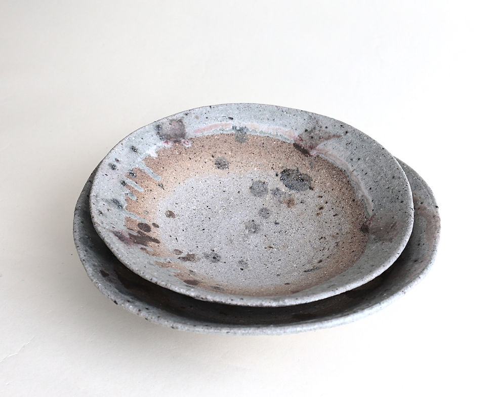 サムネイル： Ash Glazed Shallow Bowl - Haga Ryuichi