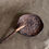 サムネイル： dark brown ebonized wooden plate with whittling mark