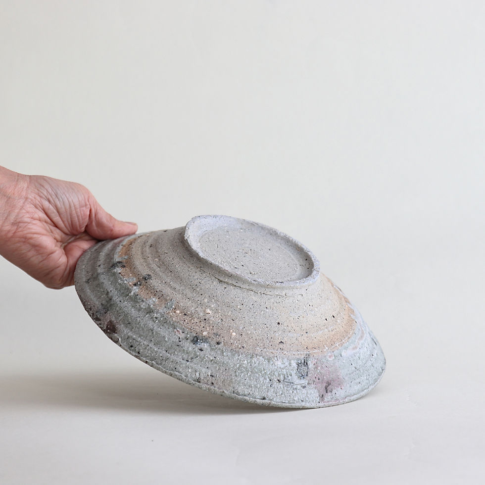 サムネイル： Ash Glazed Shallow Bowl - Haga Ryuichi