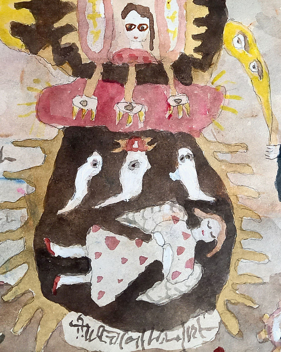 Thumbnail: Original painting of Japanese artist Kosuke Ajiro depicting the imagined folk myth, legends, gods and goddesses.