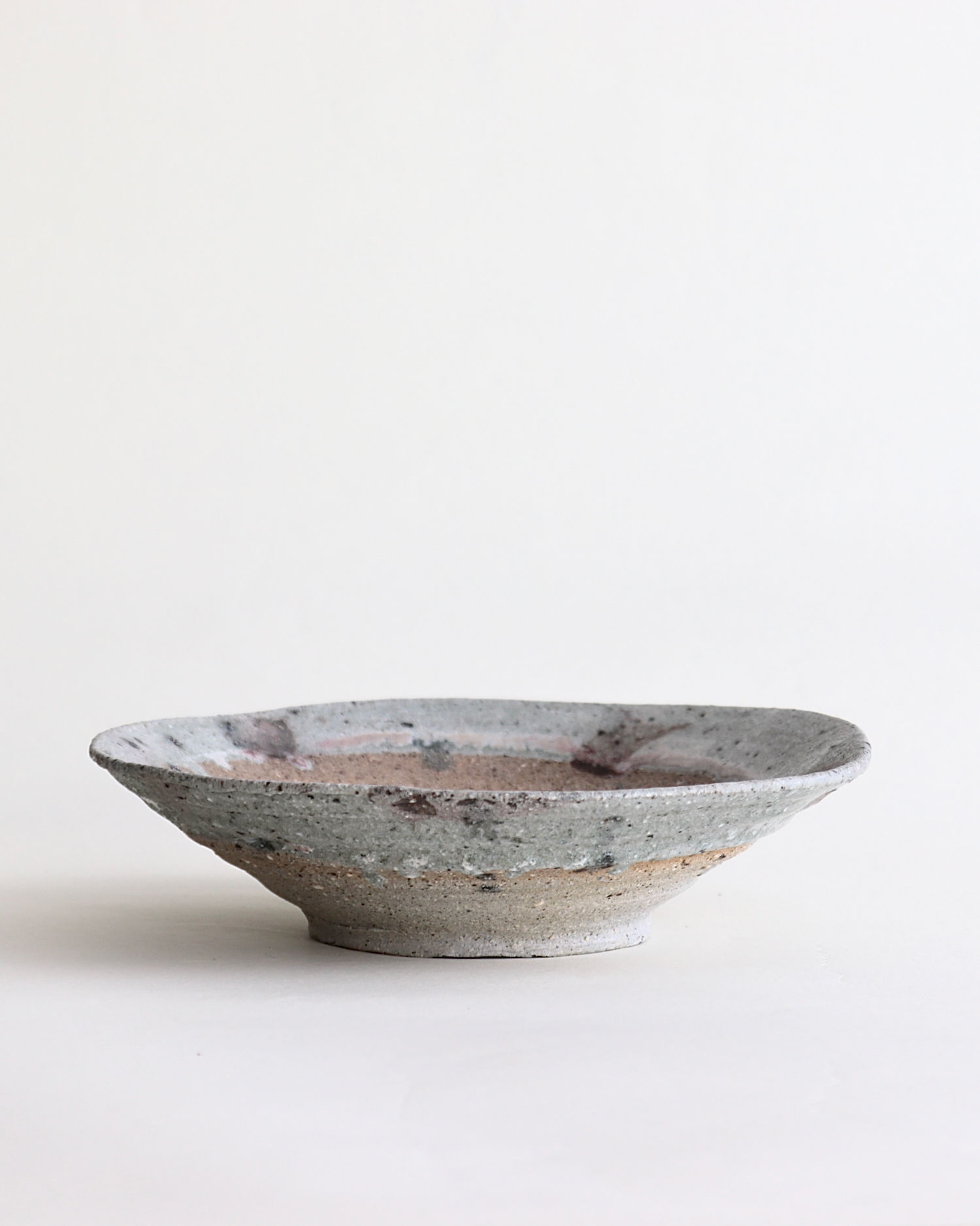 Ash Glazed Shallow Bowl - Haga Ryuichi