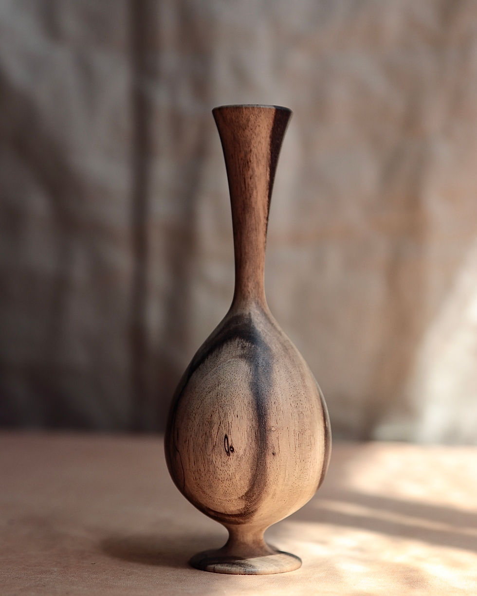 縮圖：Spalted Persimmon Vase Medium - Ichikawa Takehito