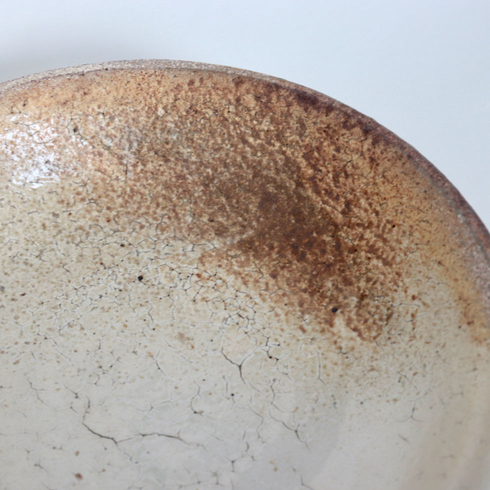 Thumbnail: Large White Slip Bowl - Haga Ryuichi