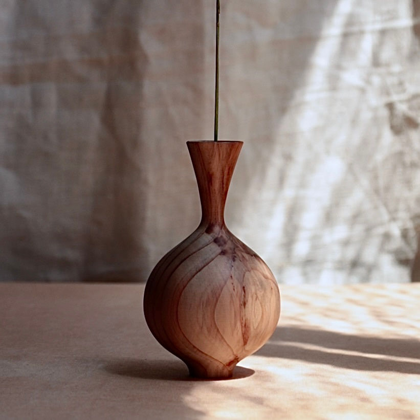 Thumbnail: Wooden Flower Vase Small - Ichikawa Takehito