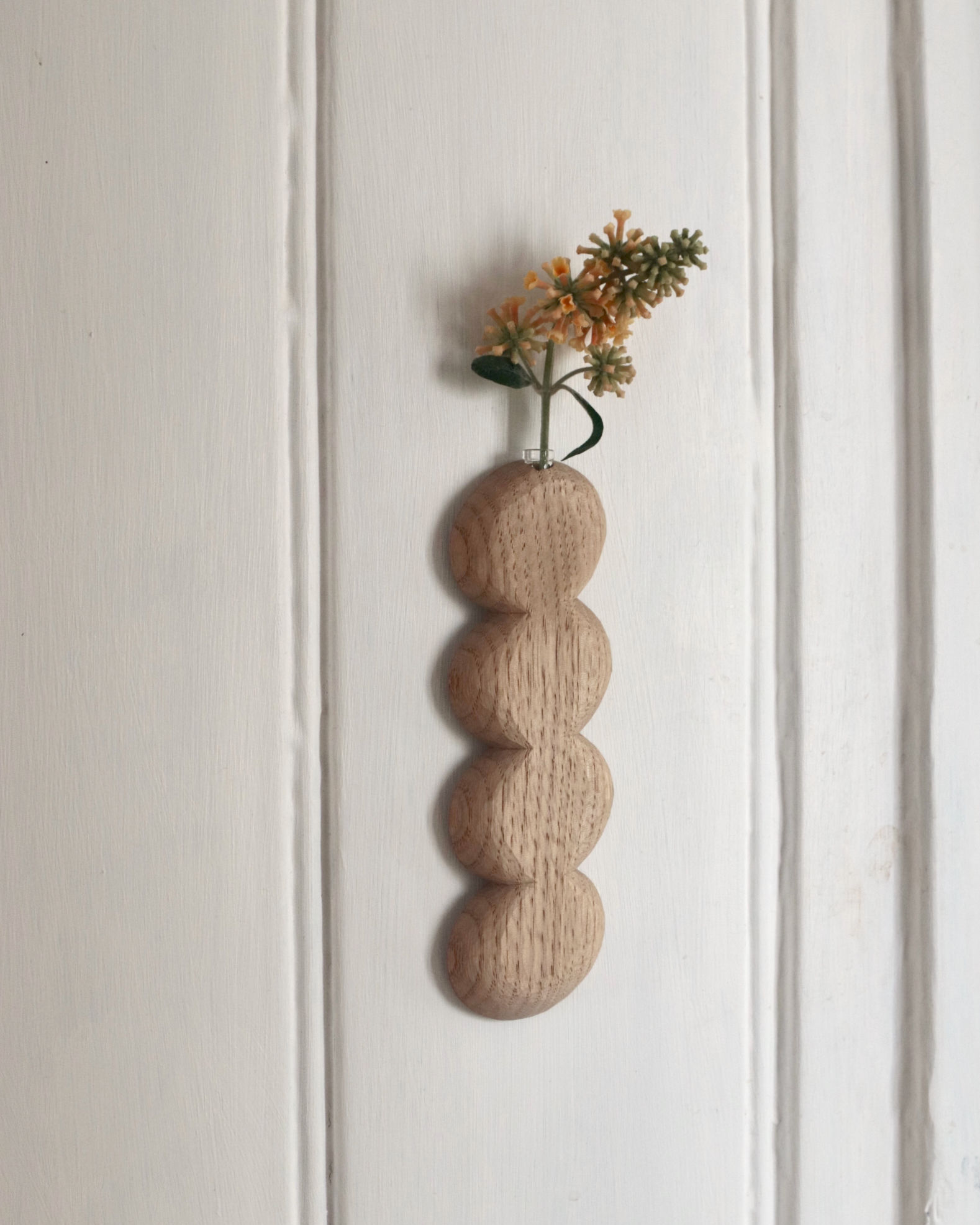 Wooden Geometric Wall Hanging Flower Vase