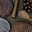 サムネイル： dark brown ebonized wooden plate with whittling mark