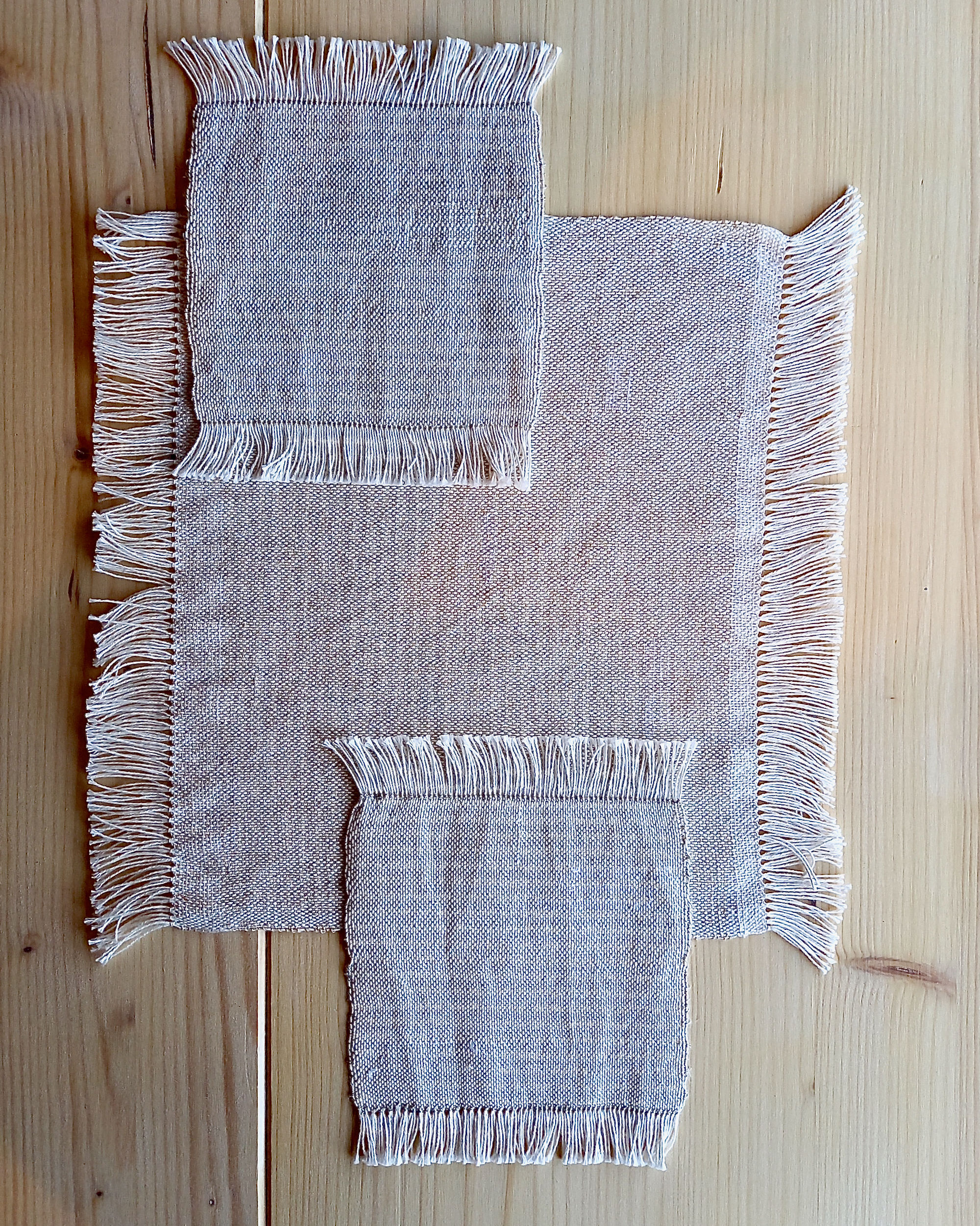 Set of 3 DRIFT Woven Square Ecru - Sarah Jane Holt