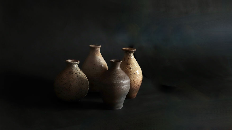サムネイル： Yakishime Sake Bottle by Haga Ryuichi