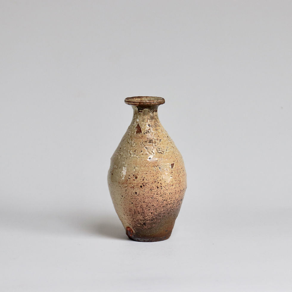 縮圖：White Slip Sake Bottle by Haga Ryuichi