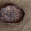 サムネイル： dark brown ebonized wooden plate with whittling mark