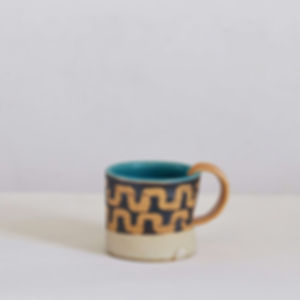 Mug - hooked yellow handle