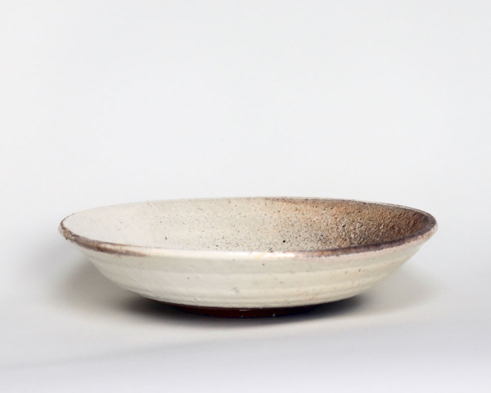 Thumbnail: Large White Slip Bowl - Haga Ryuichi