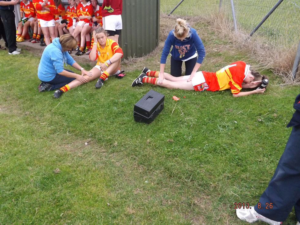 team physio's working at half-time