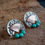 Thumbnail: Turquoise Earring Nestled in Sterling Silver