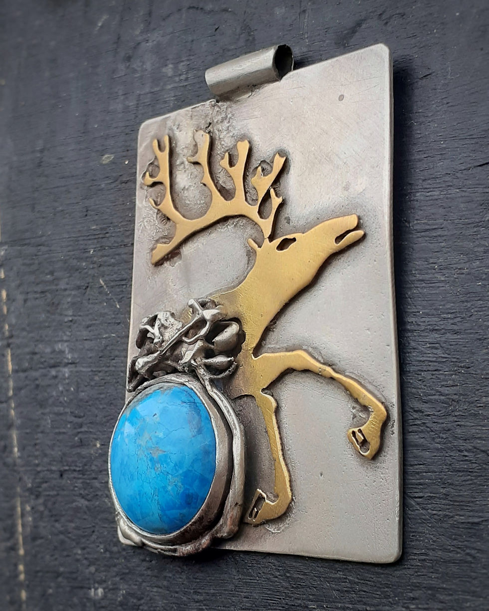 Thumbnail: Turquoise Deer Shaman Talisman Necklace
