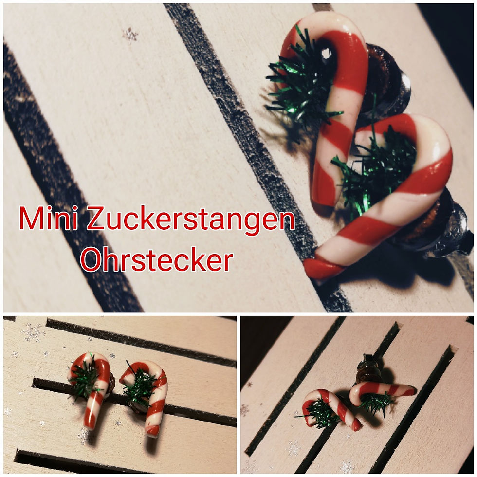 Mini-Zuckerstangen Ohrstecker