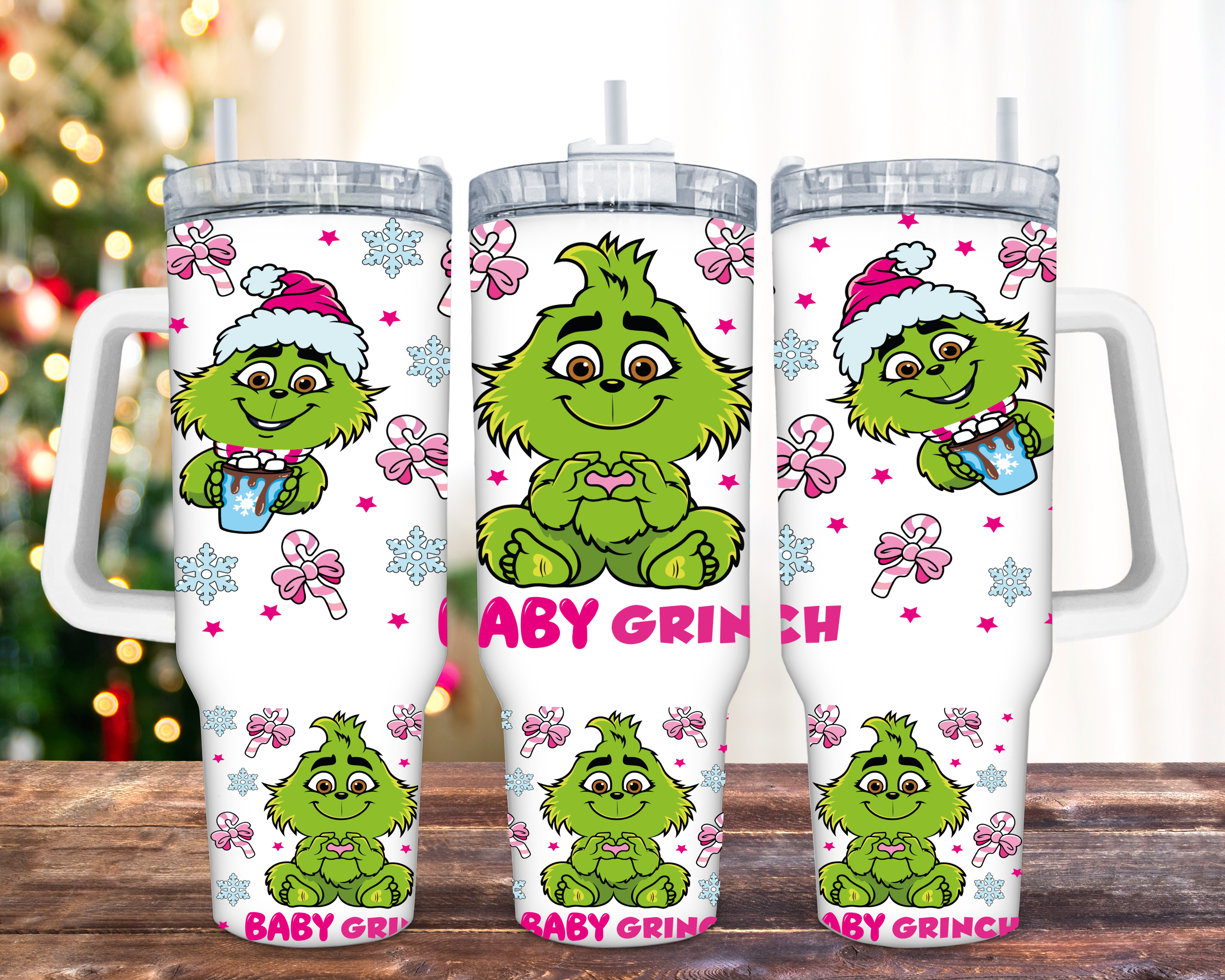 Cute Christmas Character -Baby Grinch Inspired 40z Tumbler