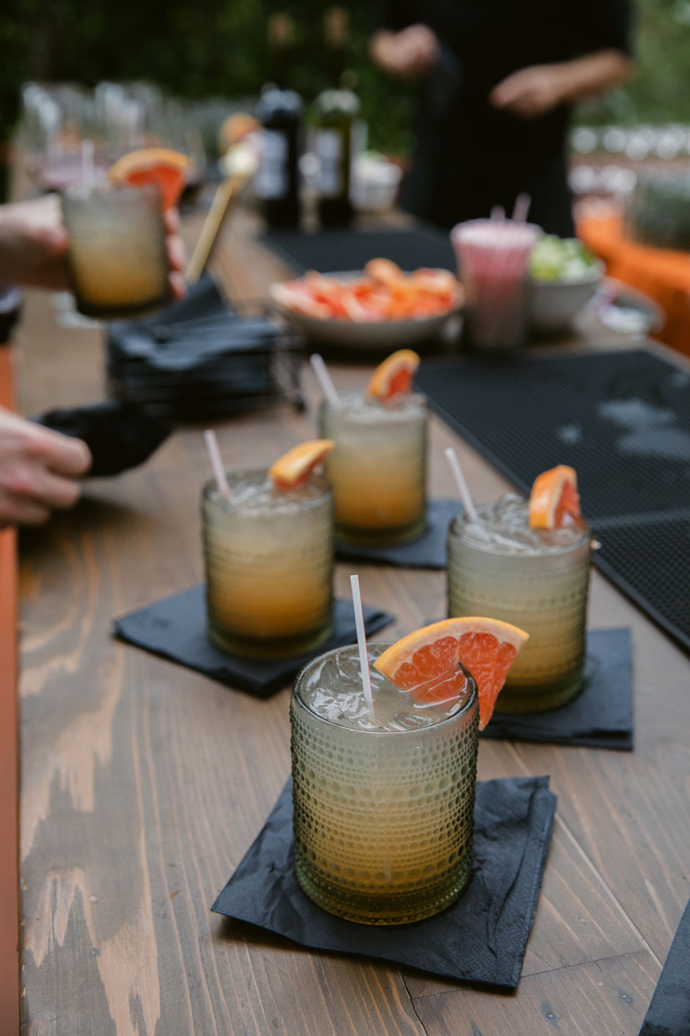 drinks at a wedding cocktail hour