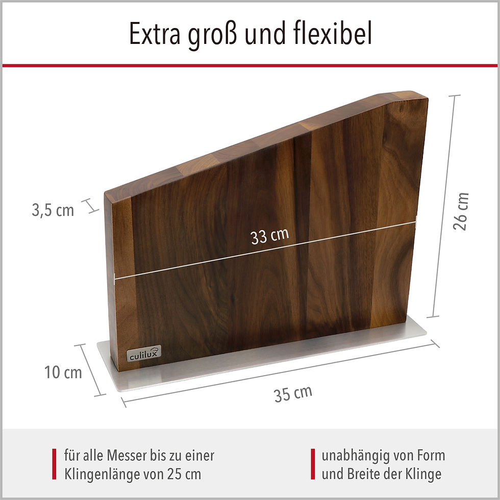Thumbnail: GOURMET Walnut Knife Holder (XL) magnetic
