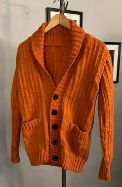 Orange knit cardigan